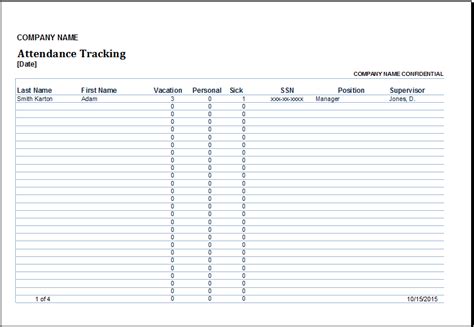 Excel Employee Attendance Tracker Template Excel Templates