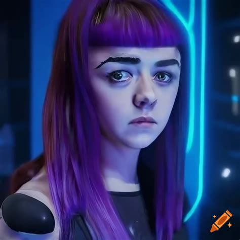 Portrait Of A Sad Maisie Williams In Sci Fi Setting