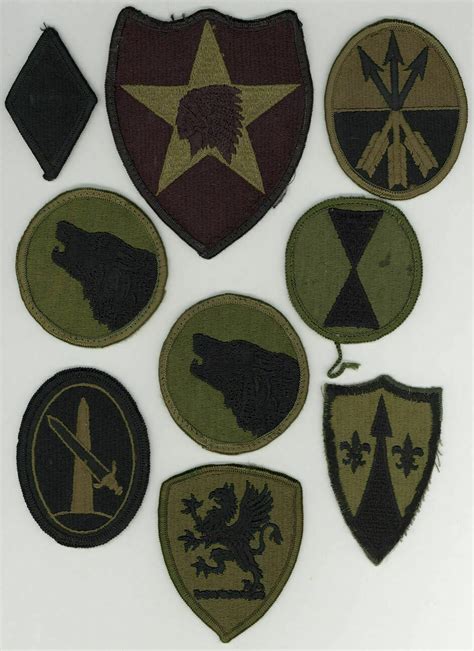 Lot 9 Original Us Army Subdued Shoulder Patches Divisions Commands