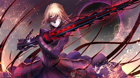 Fatestay Night Heavens Feel Saber Alter 2k Wallpaper Download