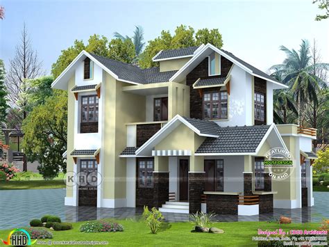 1650 Sq Ft 4 Bedroom Sloping Roof Kerala Home Design Kerala Home