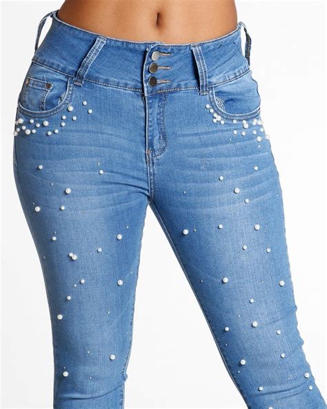 Pearls And Rhinestones Colombian Jeans Colombian Jeans Bottom Clothes Jeans For Sale