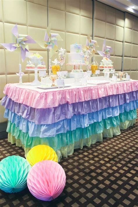 Pinwheel Themed 1st Birthday Party Christening Idea Cake Cupcakes Supplies Mesas De Postres