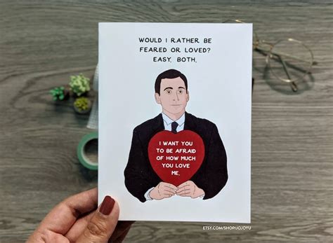 The Office Valentines Day Card Michael Scott A2 Size Etsy