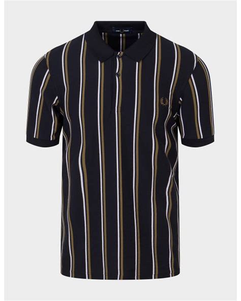 Fred Perry Cotton Vertical Stripe Polo Shirt Exclusive Blue For Men Lyst
