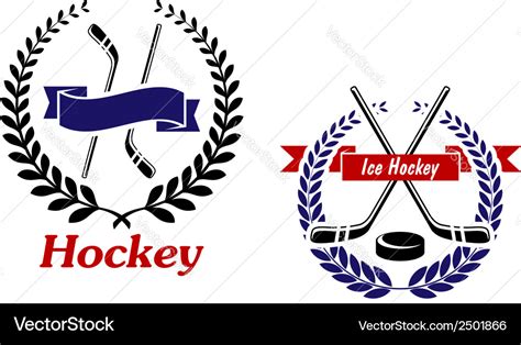 Hockey And Ice Hockey Emblems Or Symbols Vector Image