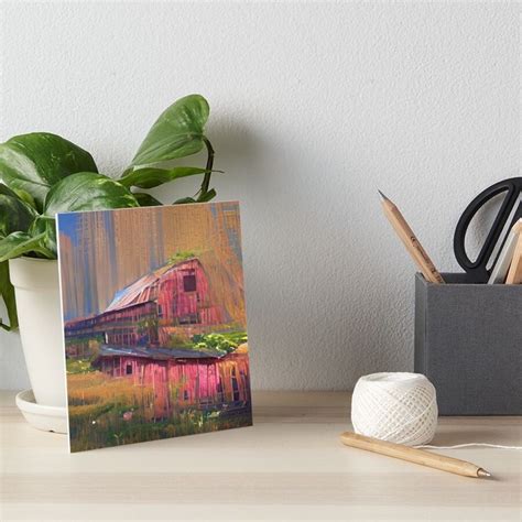 Impressionist Painting Of A Old Barn On A Farm Old Barns By