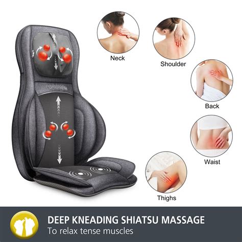 Comfier Shiatsu Neck And Back Massager With Heat 2d 3d Kneading Massage