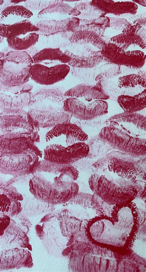 100 Kisses For You Red And White Wallpaper Red Lipstick Kisses Dark