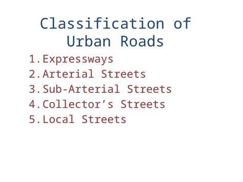 Pptx 1 Classification Of Urban Roads 28 Jun Dokumentips