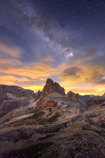 Premium Photo Amazing Milky Way Over The Mountain Of Dolomites Italy