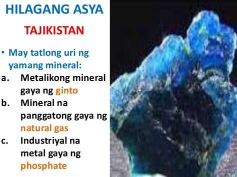 Mga Yamang Mineral Sa Timog Asya Anyong Tubig