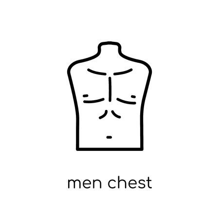 Men Chest Icon Trendy Modern Flat Linear Vector Men Chest Icon On