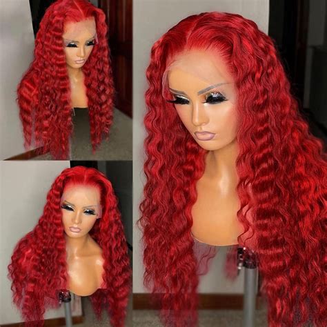 Jyz Hair Hot Red Lace Front Wigs Human Hair 150 Density