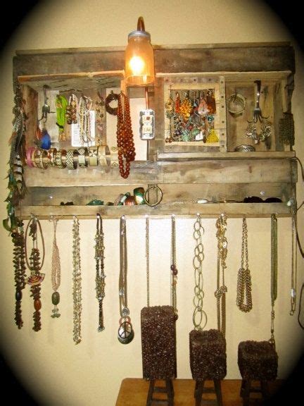 The Coop Jewelry Organizer Rustic Wall Shelf With