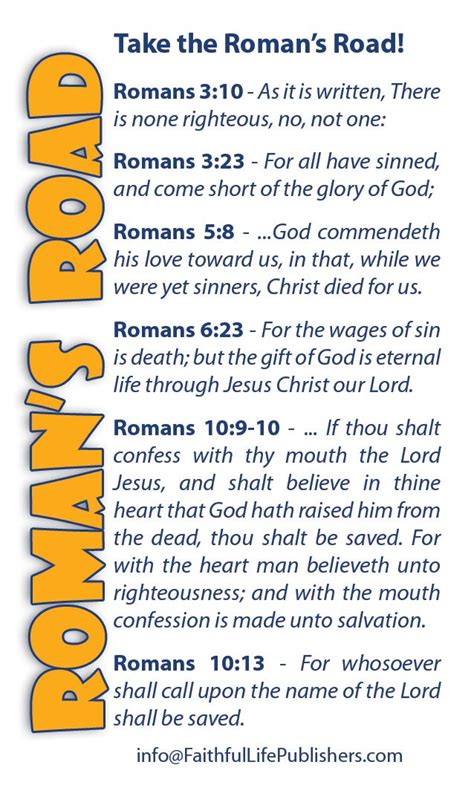 Romans Road To Salvation Welcome To The Faithful Life Publishers