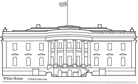 Super, dann ist der folgende artikel genau. United States Land Marks Coloring Page And Facts | House colouring pages, White house drawing ...