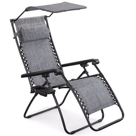It is also fitted with replaceable elastic cords that conveniently adjust to the body of the user. VonHaus Textoline Zero Gravity Chair Canopy Sun Lounger ...