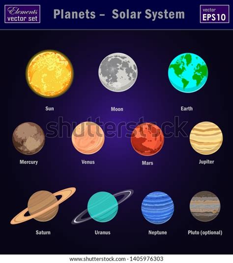 Vector Illustration Solar System All Planets Stock Vector Royalty Free
