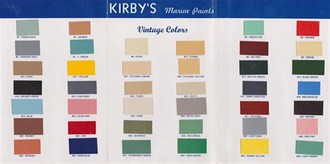 Vintage Marine Color Chart Marine Paint Marine Colors Color Chart