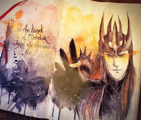 Sauron King Of The Mordor Watercolor Painting By Kinko White Lord Of