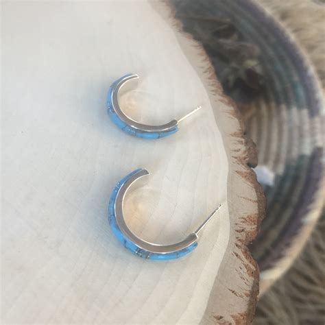 Turquoise Hoop Earrings Etsy