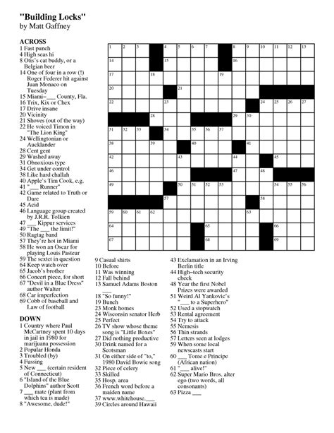 Easy celebrity crossword puzzles printable