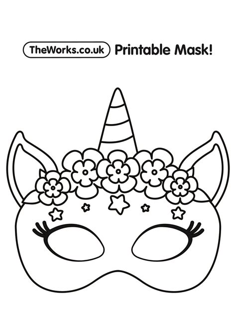 Coloring Page Unicorn Mask Kathleen Browns Toddler Worksheets