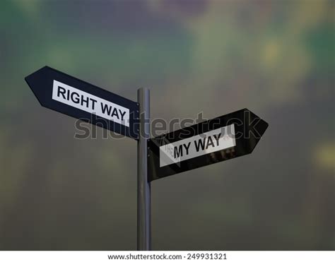 Signpost My Way Right Way Direction Stock Illustration 249931321