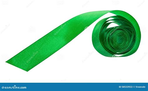 Green Satin Packing Tape Isolated On White Stock Photo Image Of Cloth