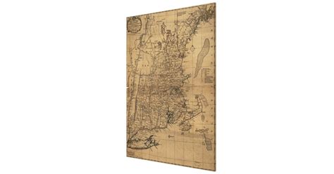Vintage Map Of The New England Coast 1771 Canvas Print Zazzle