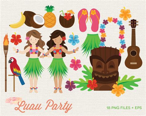 Buy 4 Get 50 Off Luau Party Clipart Luau Clip Art Hawaii Etsy Canada