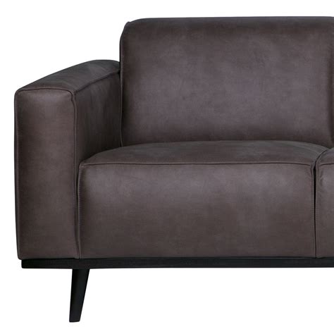 Bepurehome 3 Sitzer Sofa Statement Eco Leder Grau Couch Garnitur
