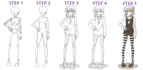 Basic Full Body Girl Tutorial Girl Drawing Drawing Anime Bodies