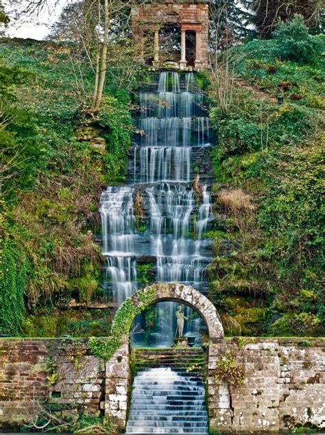 Waterfall Corby Castle Great Corby Northern Cumbria England