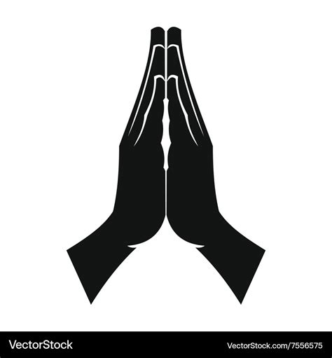 praying hands black simple icon royalty free vector image