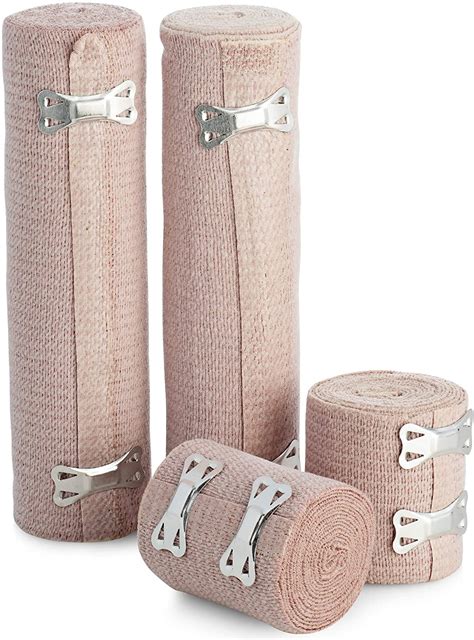 Elastic Bandage Wrap Bandages Two Pieces Of 4 Inch Two Pieces Of 3 Inch 4 Pack Ebay