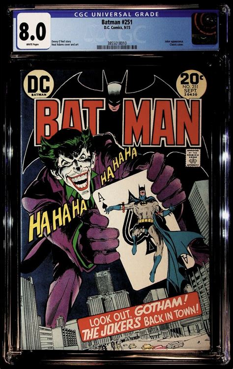 Batman 251 Cgc 80 Neal Adams Cover Art Sept 1973 For Sale