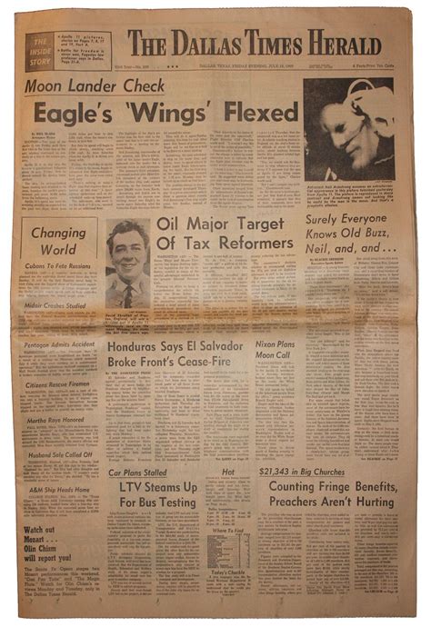 Item Detail Original Dallas Times Herald 18 July 1969 Full Issue