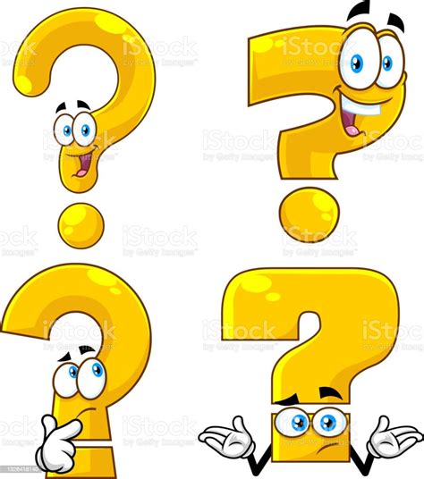 funny yellow question mark cartoon characters stock illustration download image now cute