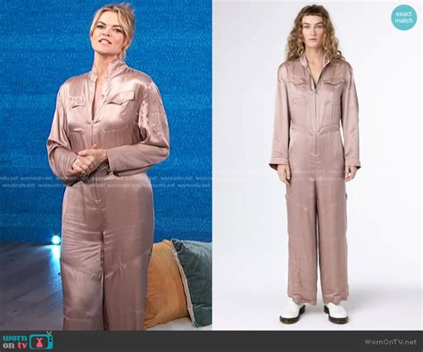 Wornontv Missi Pyles Pink Satin Jumpsuit On Access Hollywood Clothes And Wardrobe From Tv