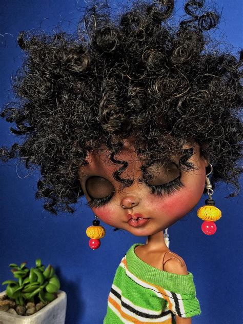 Noun Super Dark Blythe Doll Custom Doll Ooak Fashion Doll
