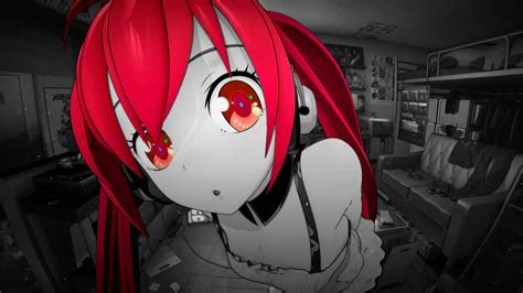 デスクトップ壁紙 黒 モノクロ アニメの女の子 赤 選択着色 初音ミク ヘッドフォン スクリーンショット 1920x1080