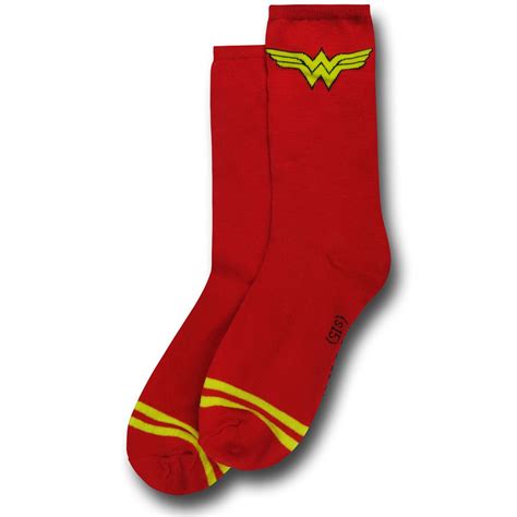 Wonder Woman Symbol Red Womens Crew Socks