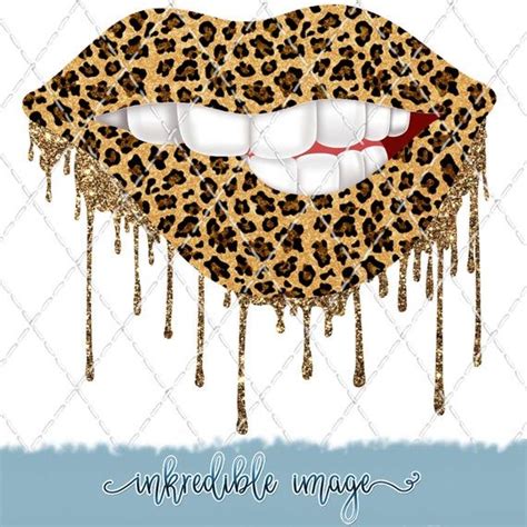 Leopard Glitter Lips Sublimation Transfer Ready To Press Etsy