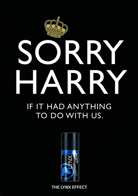 an advertisement for the luxury deodorant product sorry harry if it had anything to do with us