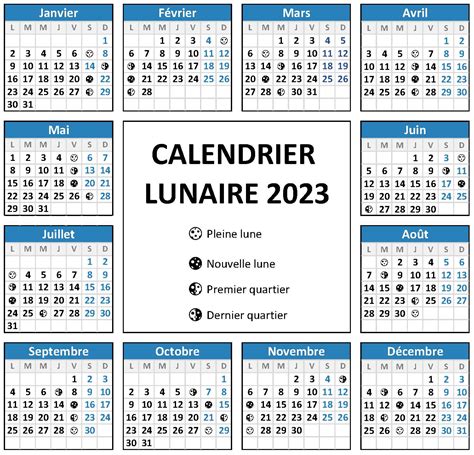 Calendrier Lunaire 2023