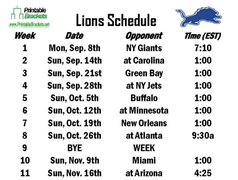 Detroit Lions Preseason Schedule 2024 Bucs Schedule 2024