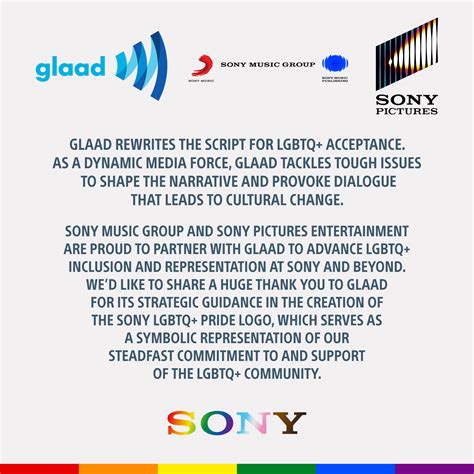 Sony On Twitter The Partnership Between GLAAD And The Sony Family Is Vital As We Continue To