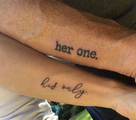 Her One His Only Side Arm Tattoos Matching Tattoos For Couples In